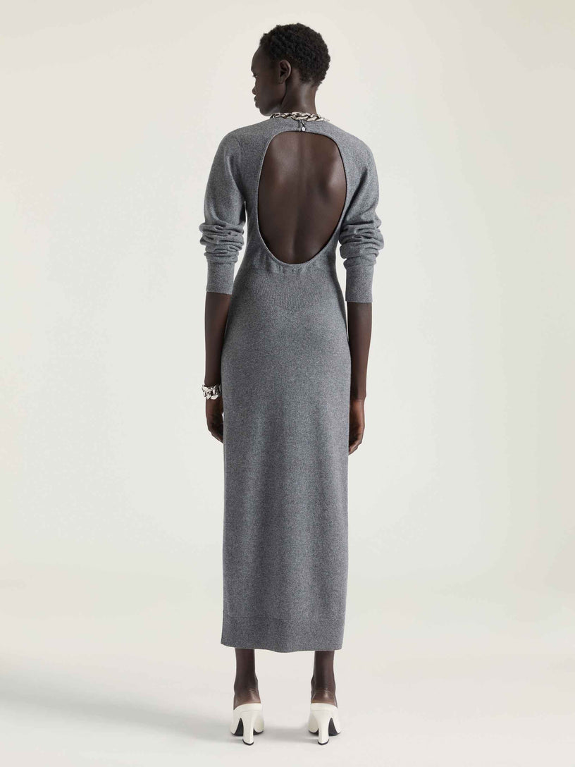 Cashmere dress with open back