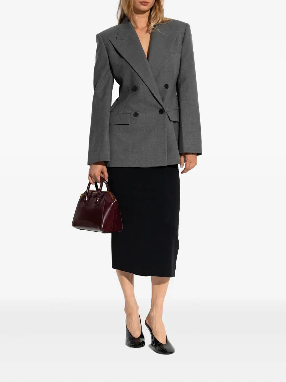 Midi skirt with pleats on the back
