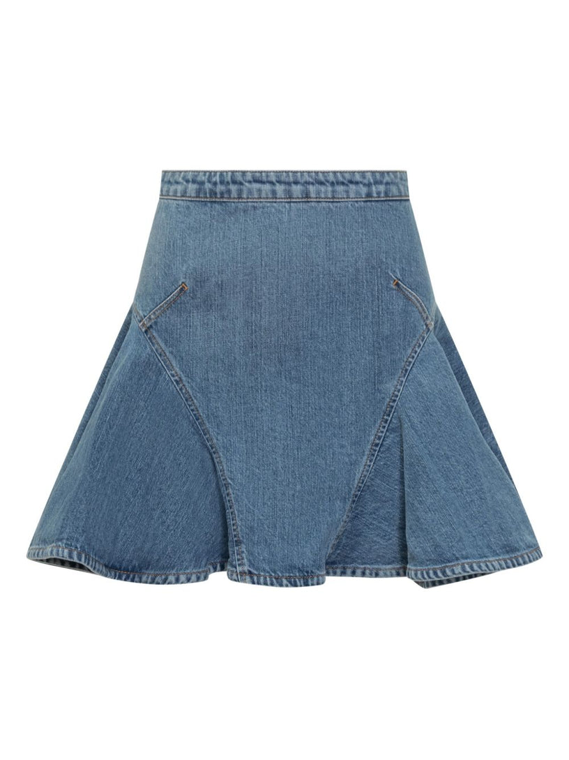 Mini skirt in faded denim