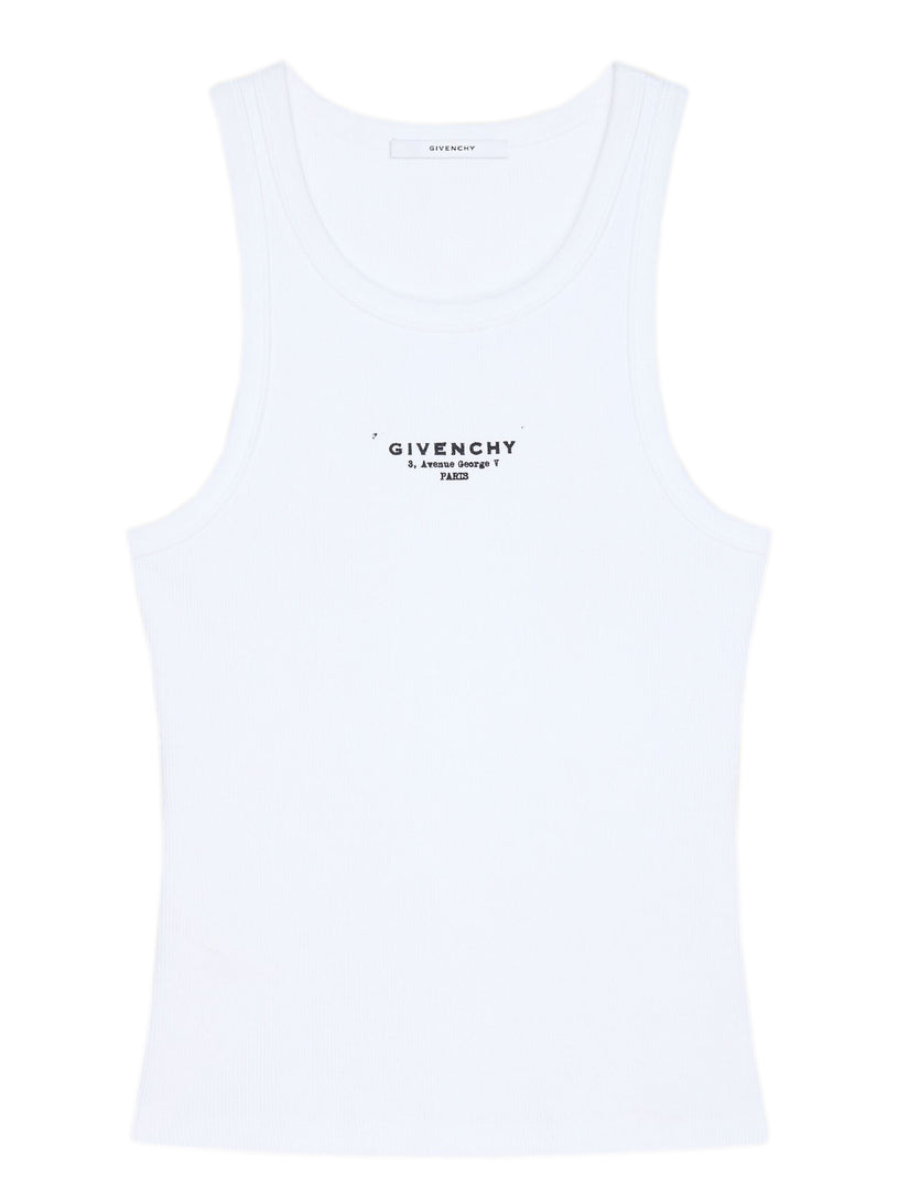 Slim fit tank top in cotton with GIVENCHY Stamp print