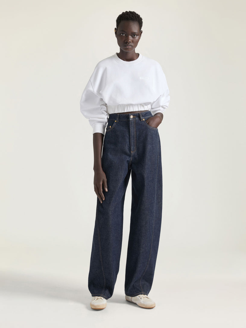 Short fleece sweatshirt