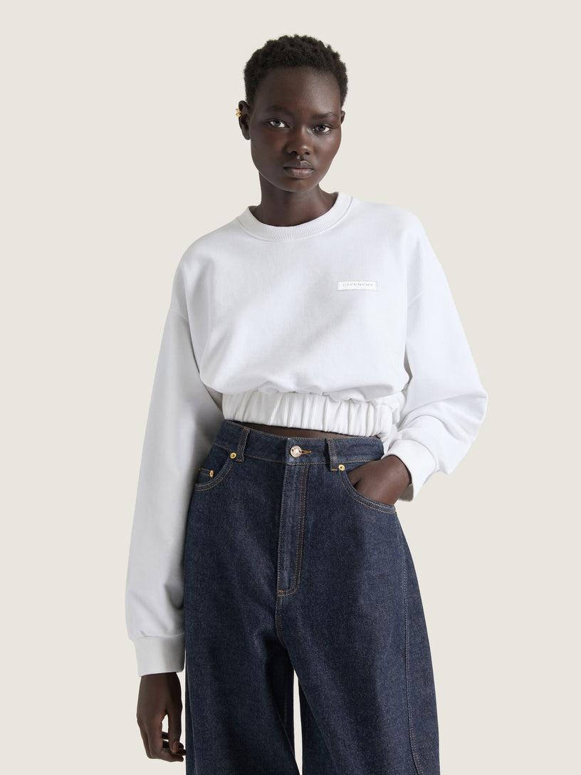 Short fleece sweatshirt