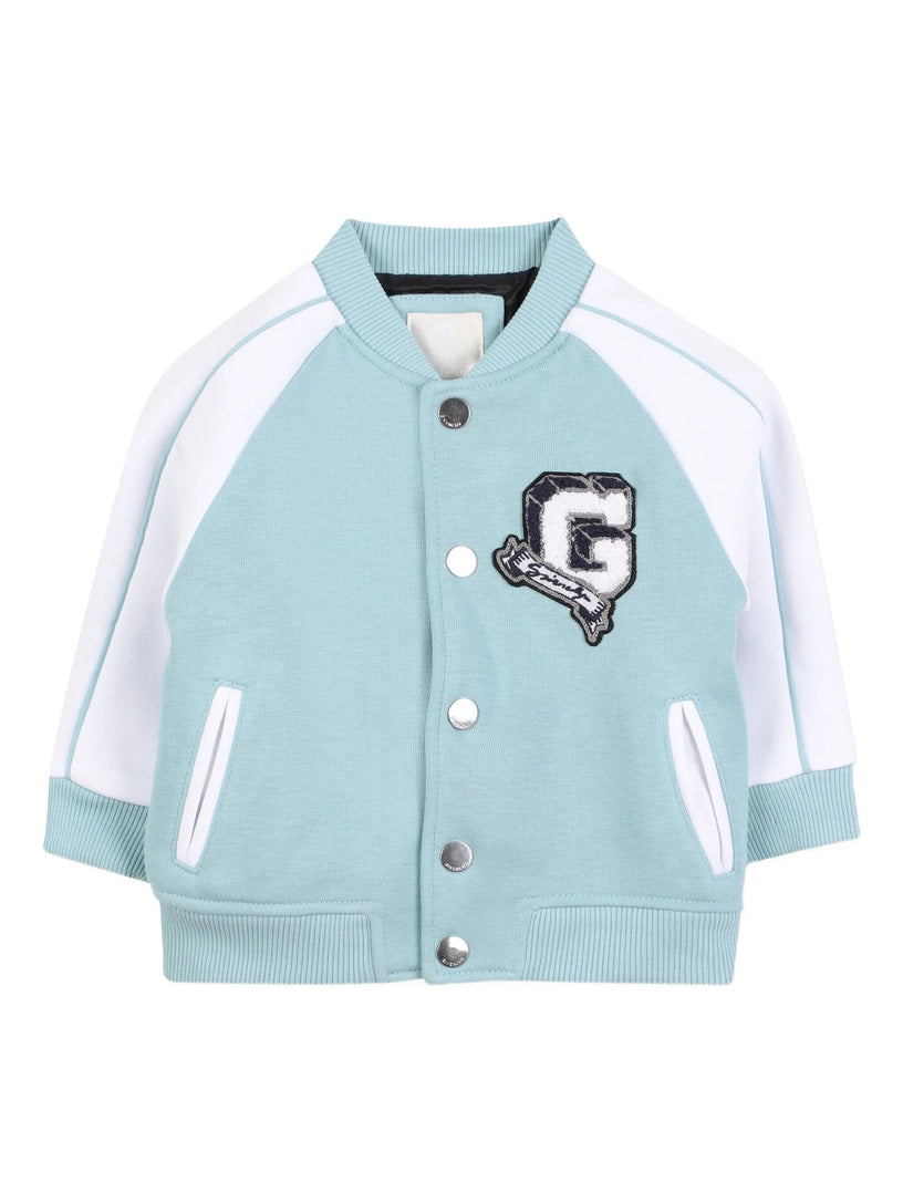 Racing stripe baseball jacket