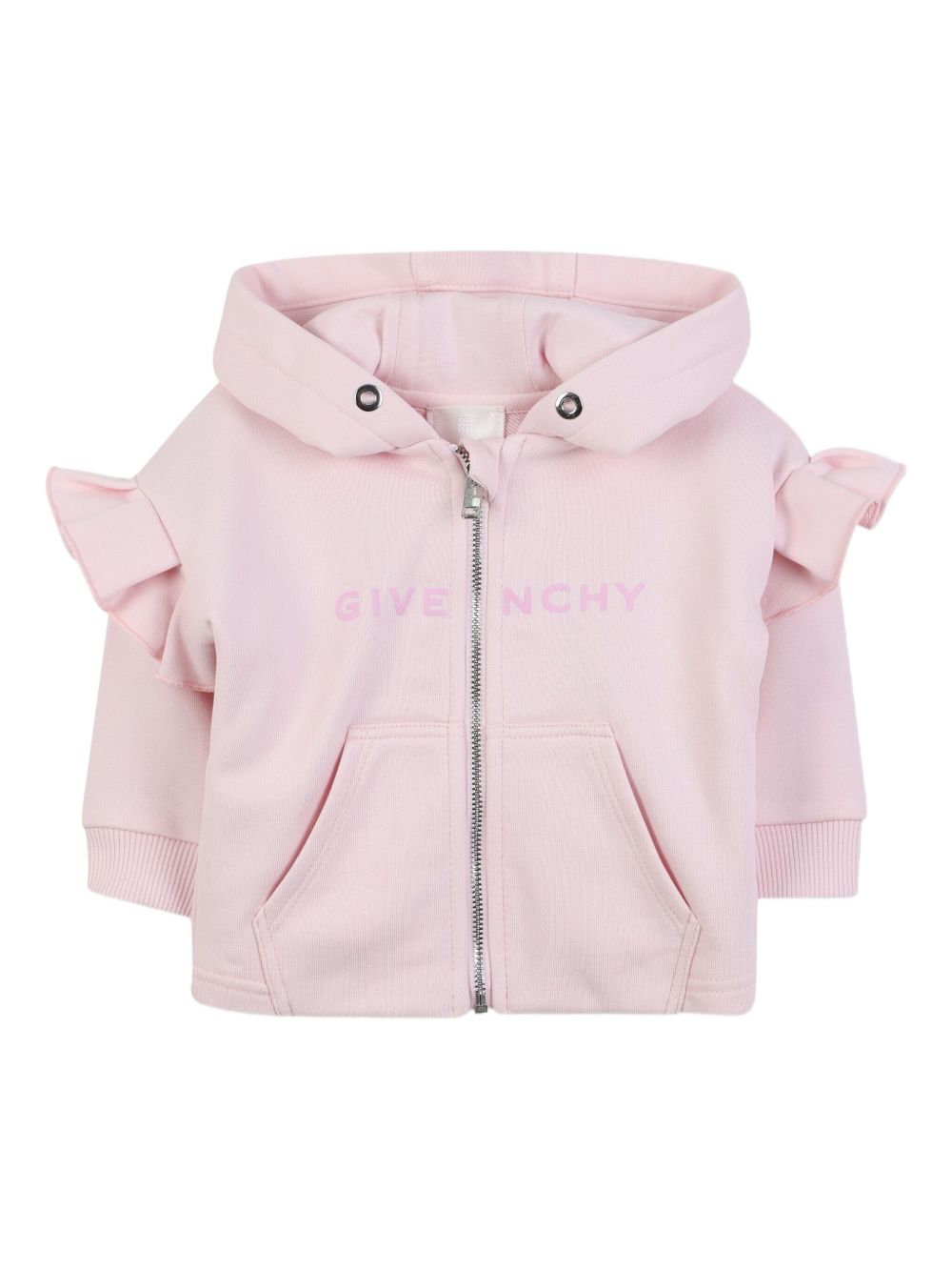 Ruffled zip-up hoodie