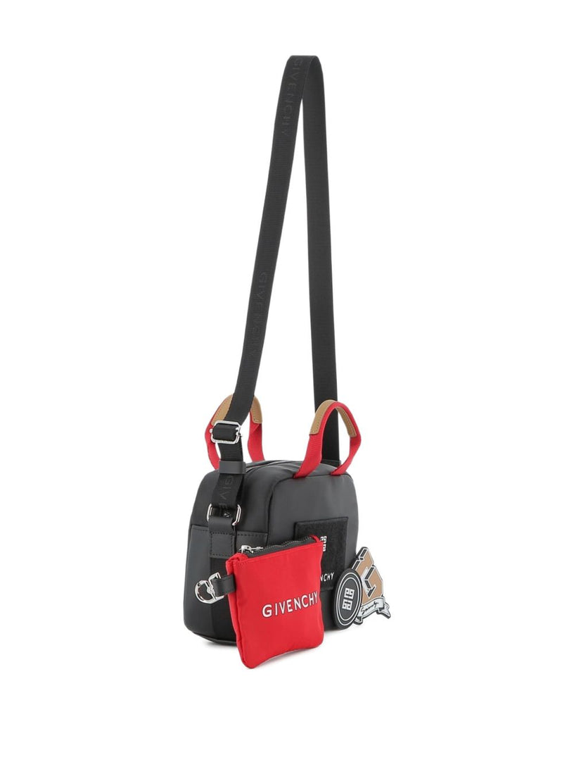 Contrast-panel messenger bag