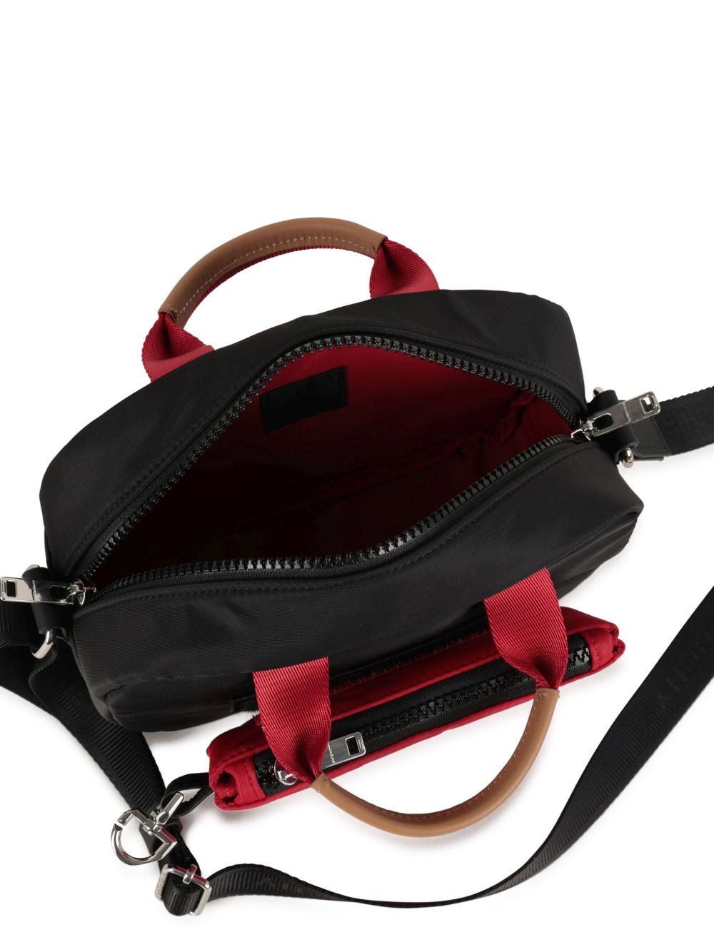 Contrast-panel messenger bag