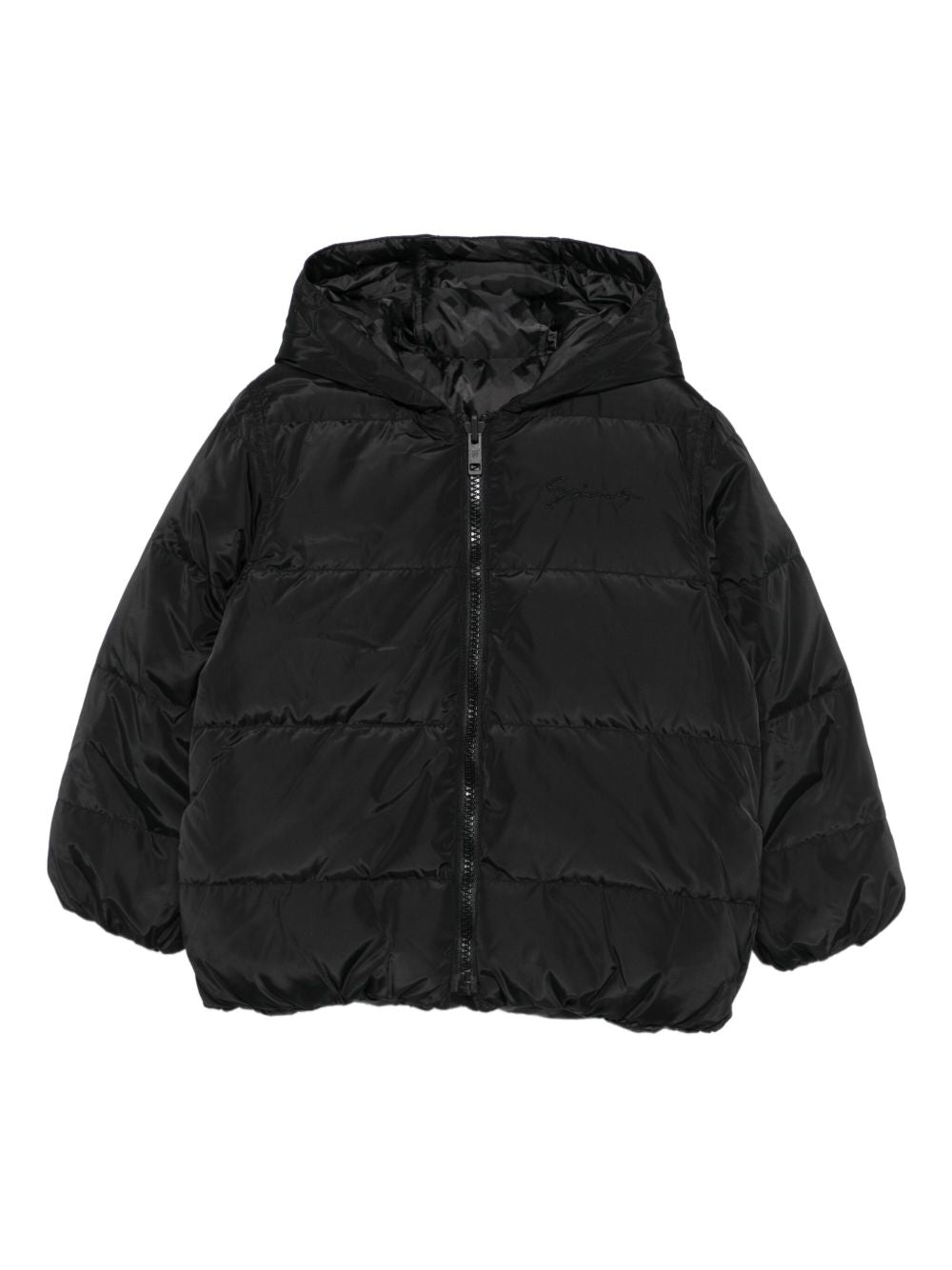 Logo-embroidered puffer jacket