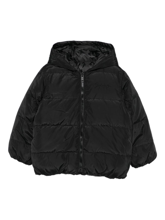 Logo-embroidered puffer jacket