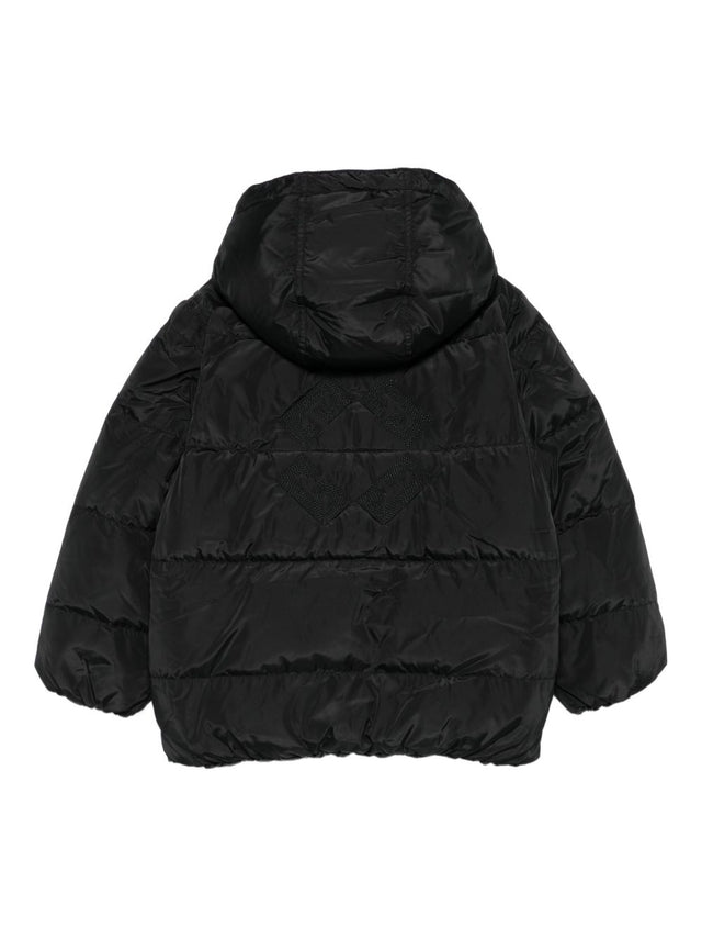 Logo-embroidered puffer jacket