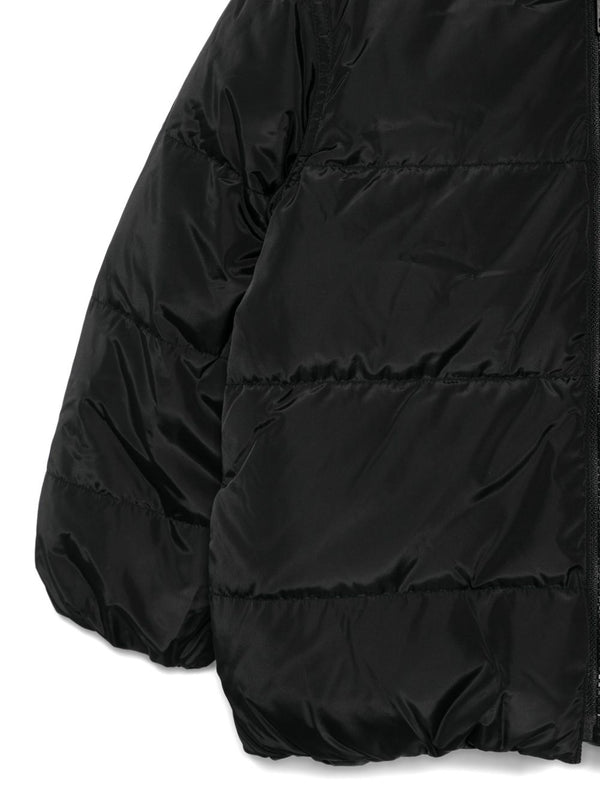 Logo-embroidered puffer jacket