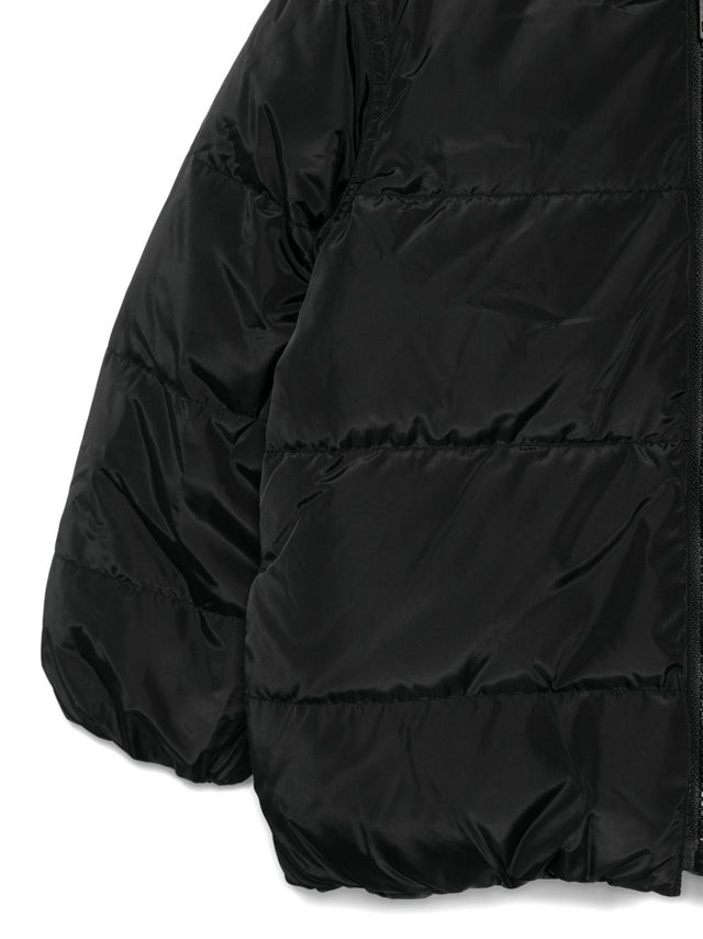 Logo-embroidered puffer jacket