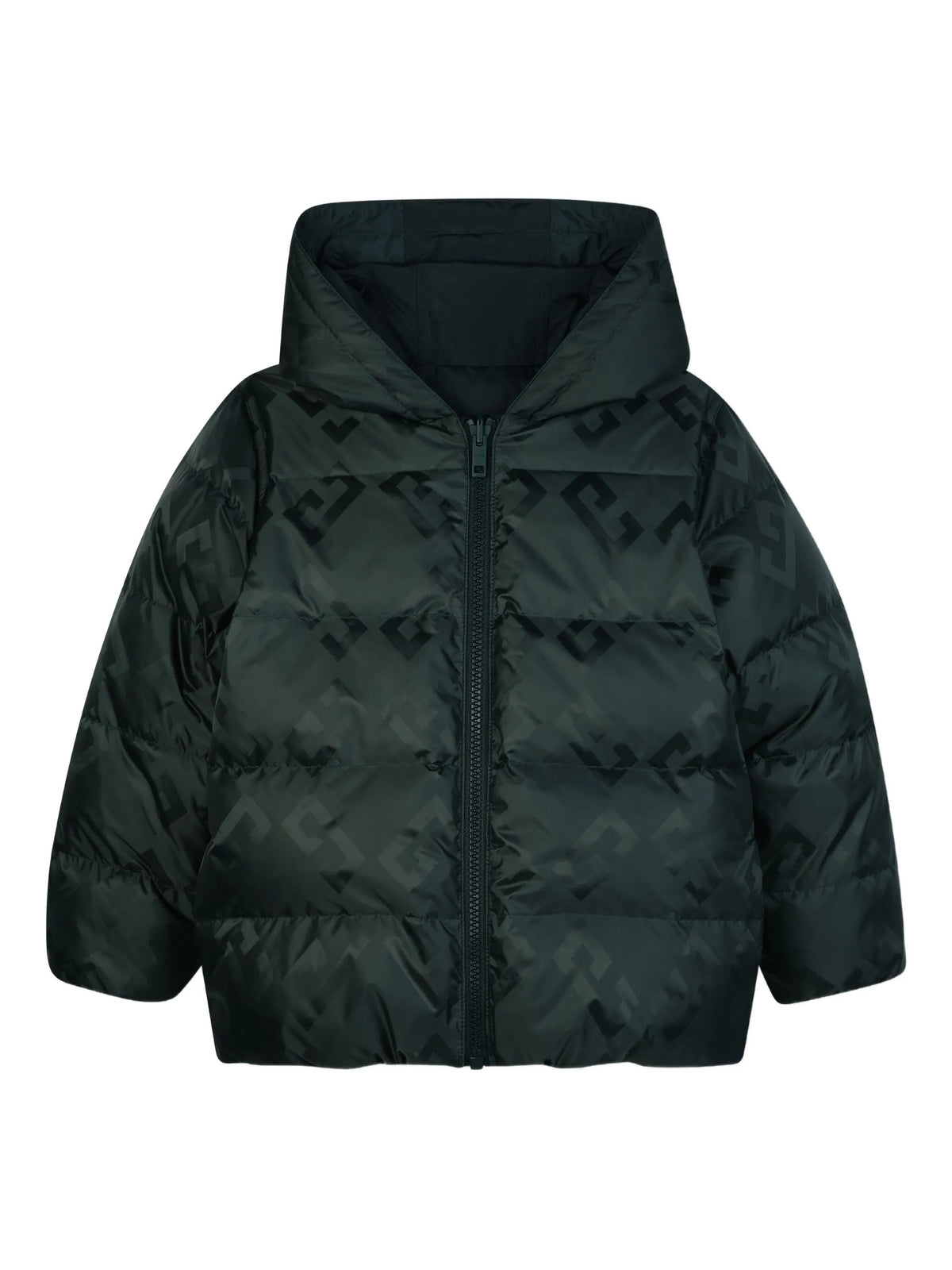 Logo-embroidered puffer jacket