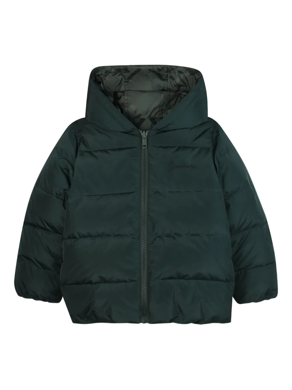 Logo-embroidered puffer jacket