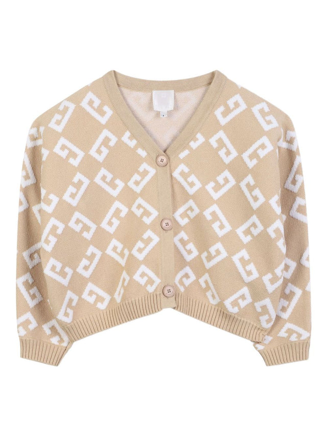 Logo-jacquard cardigan