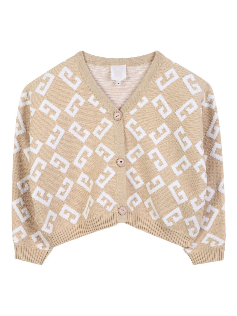 Logo-jacquard cardigan