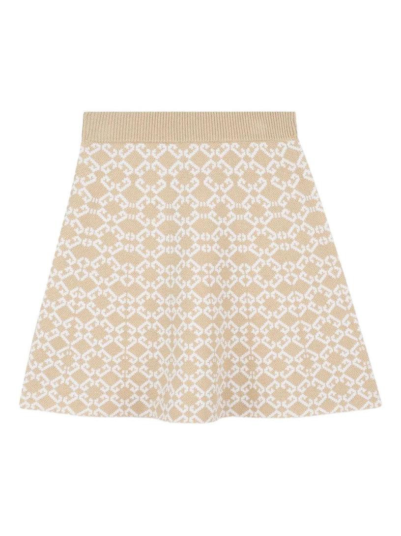 Intarsia-knit skirt set