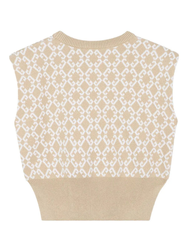 Intarsia-knit skirt set