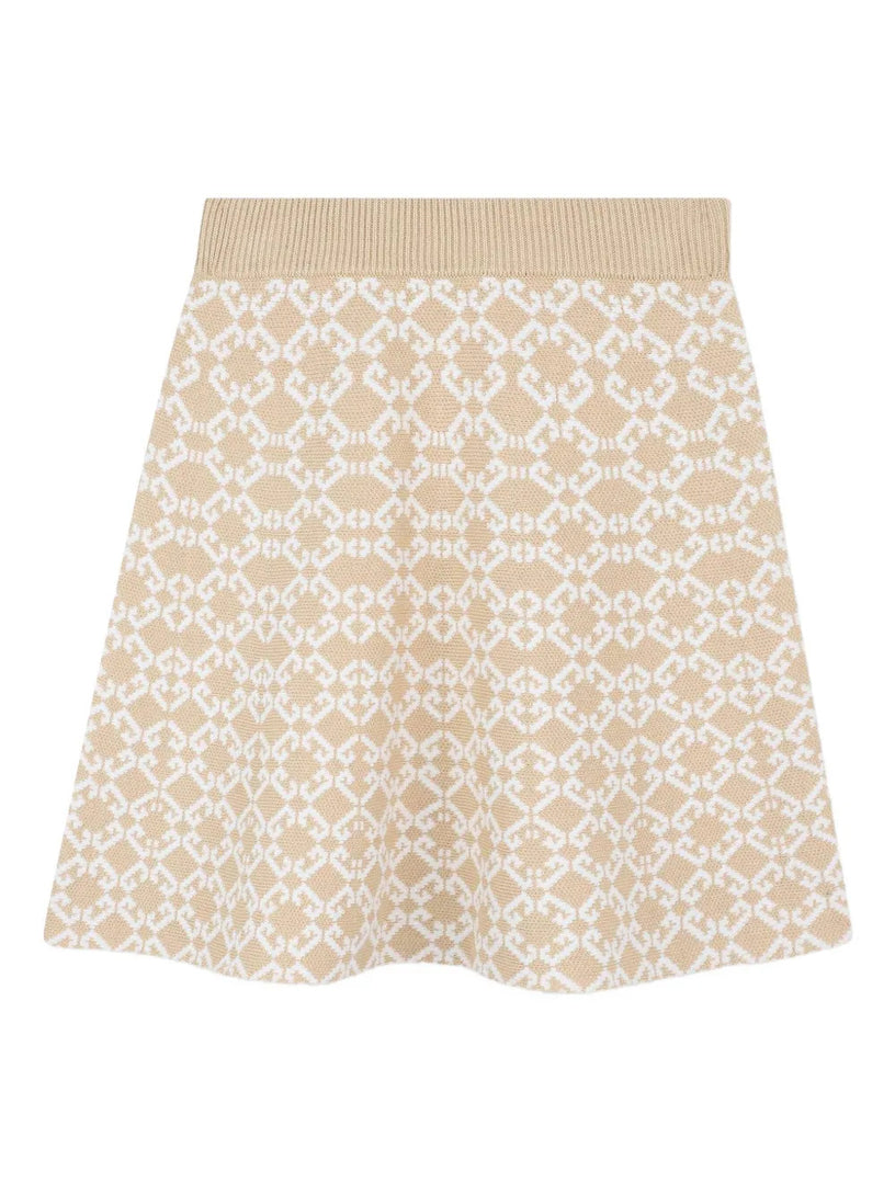 Intarsia-knit skirt set