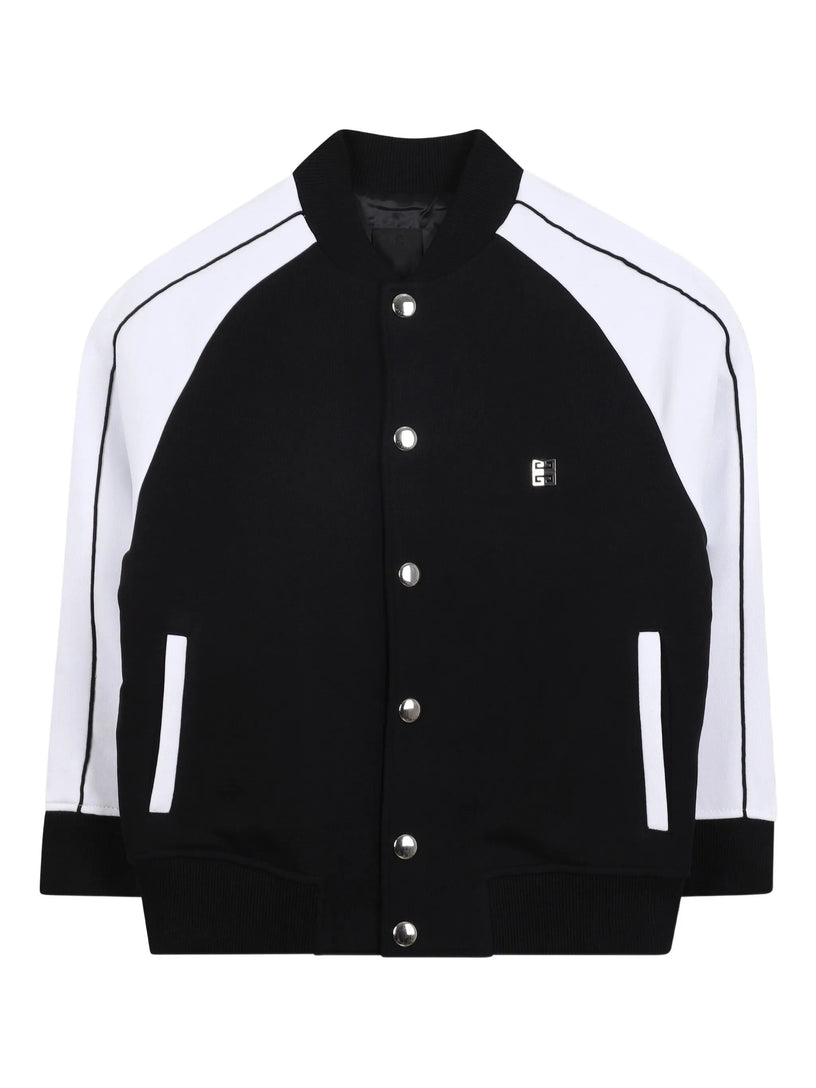 Contrast-panel bomber jacket