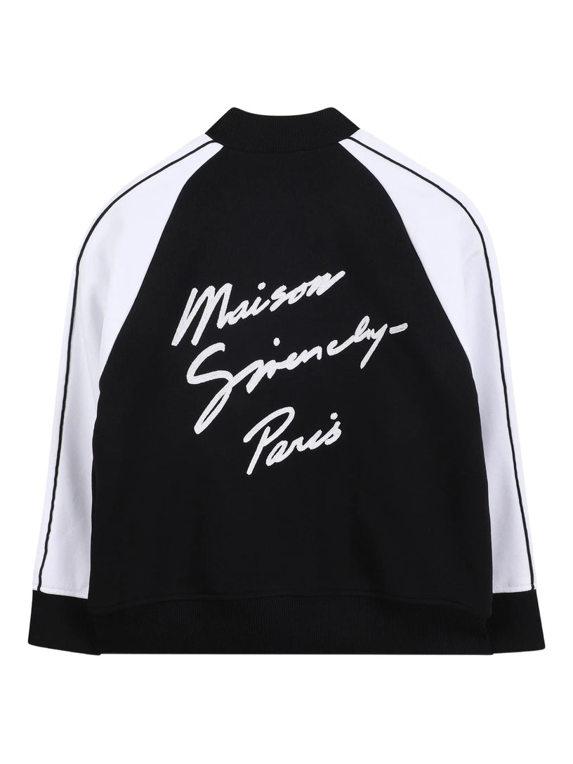 Contrast-panel bomber jacket