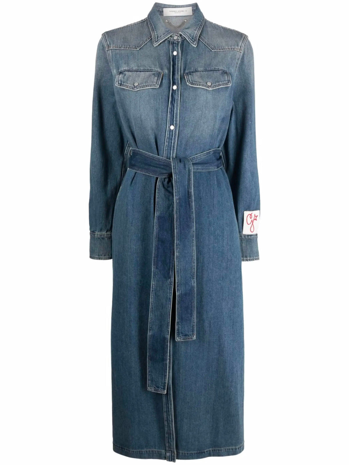 Shirt dress in denim