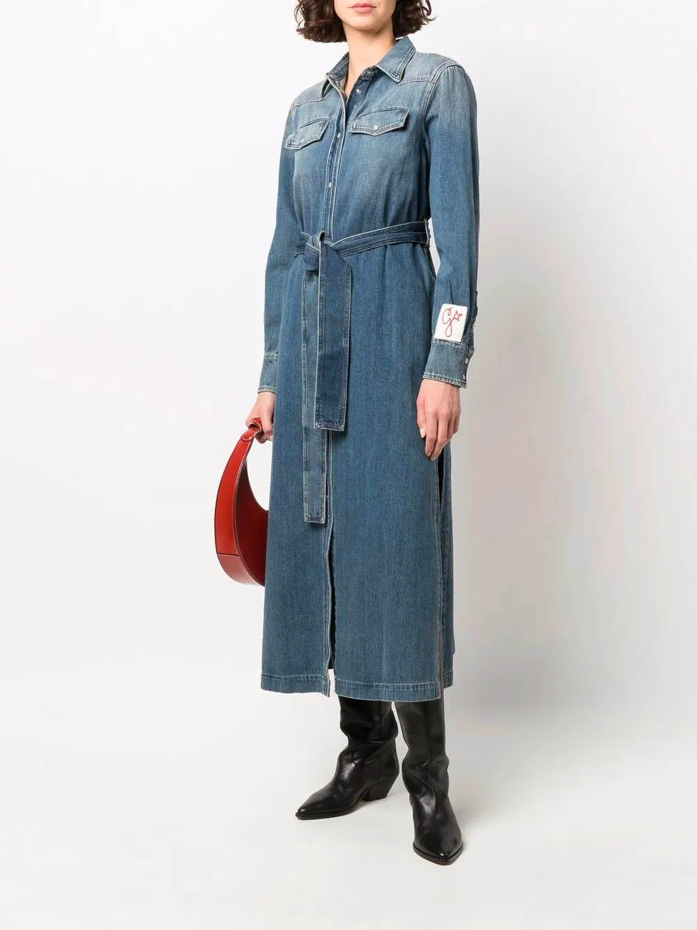 Shirt dress in denim