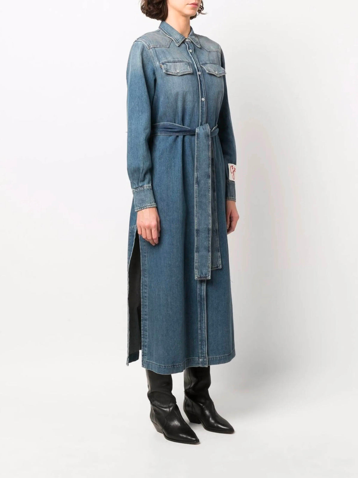 Shirt dress in denim