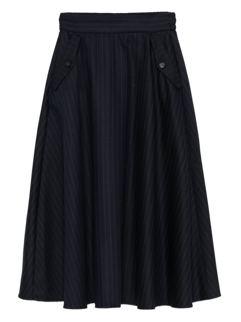 Virgin wool midi skirt