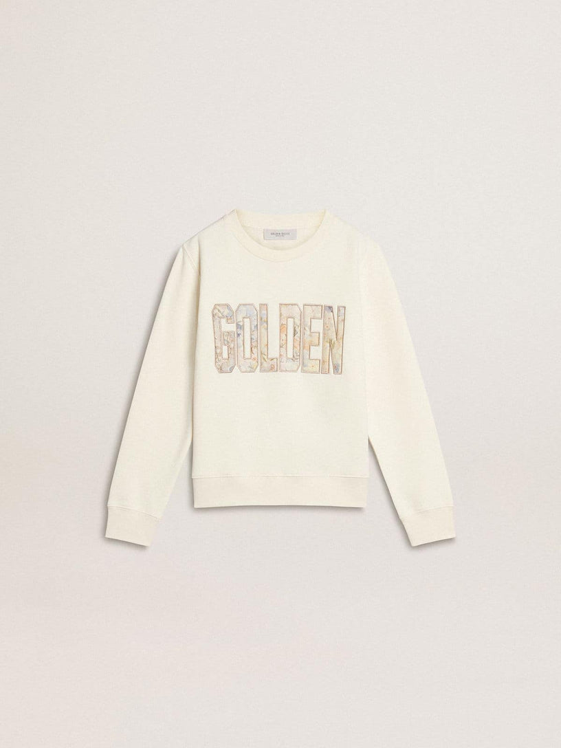 Sweatshirt with multicolor Golden writing on the front