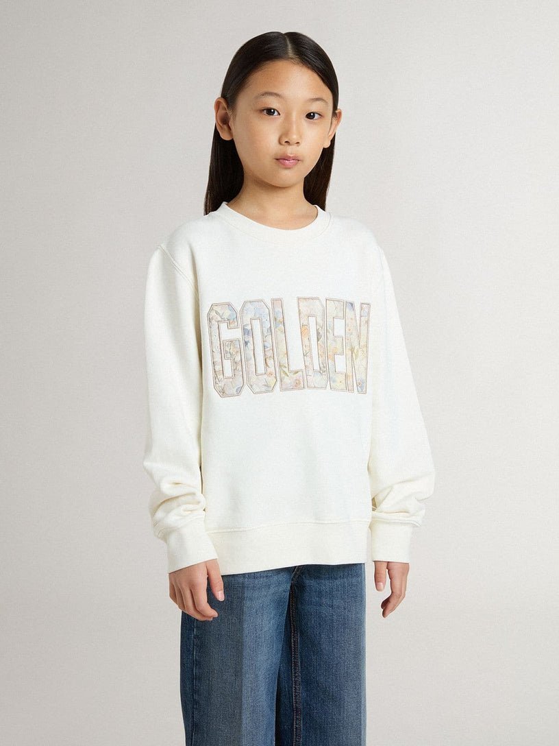 Sweatshirt with multicolor Golden writing on the front