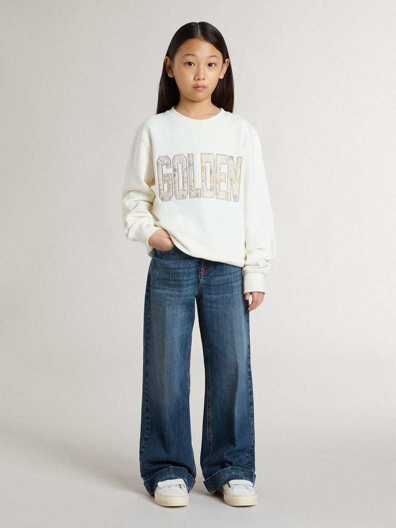 Sweatshirt with multicolor Golden writing on the front