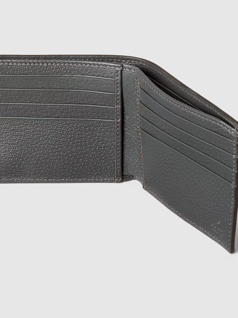 GG bi-fold wallet with grey interior