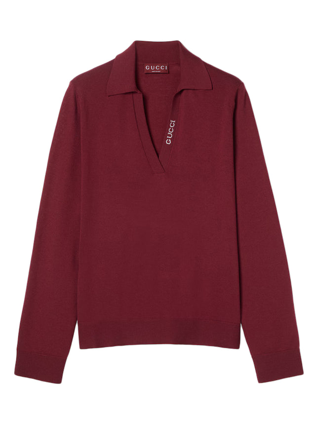 Polo top with GG intarsia