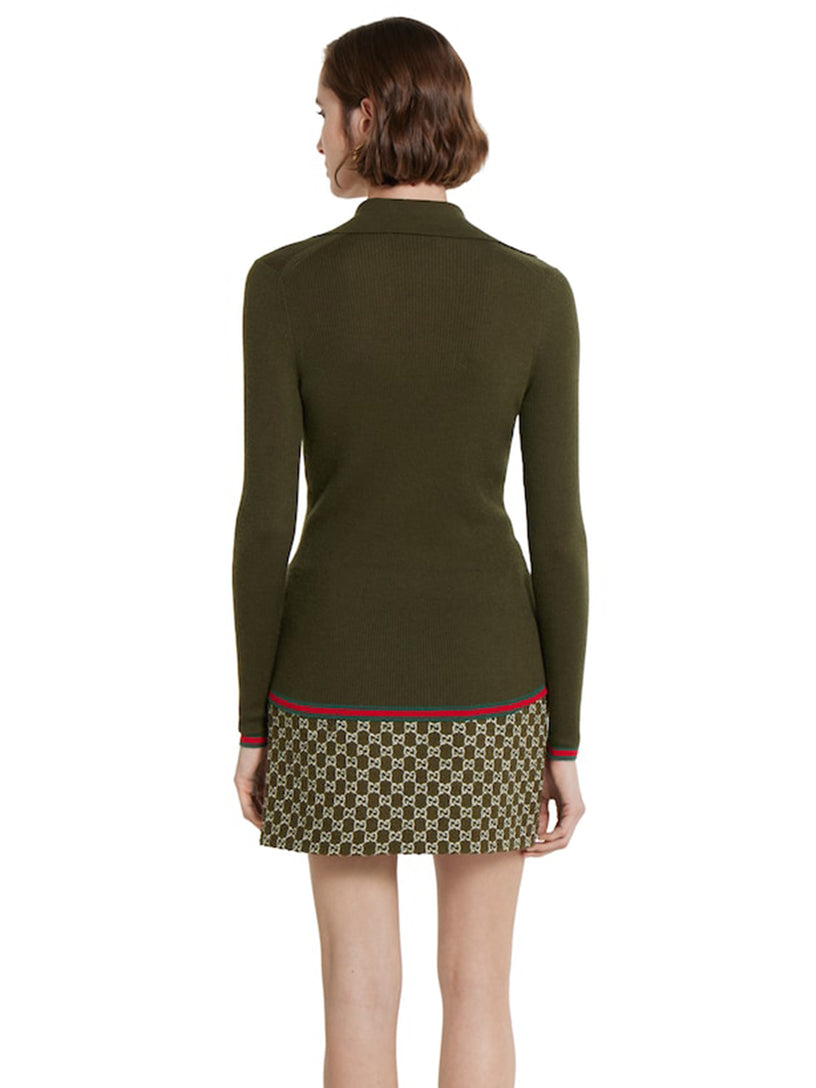 Cashmere and silk polo with Web