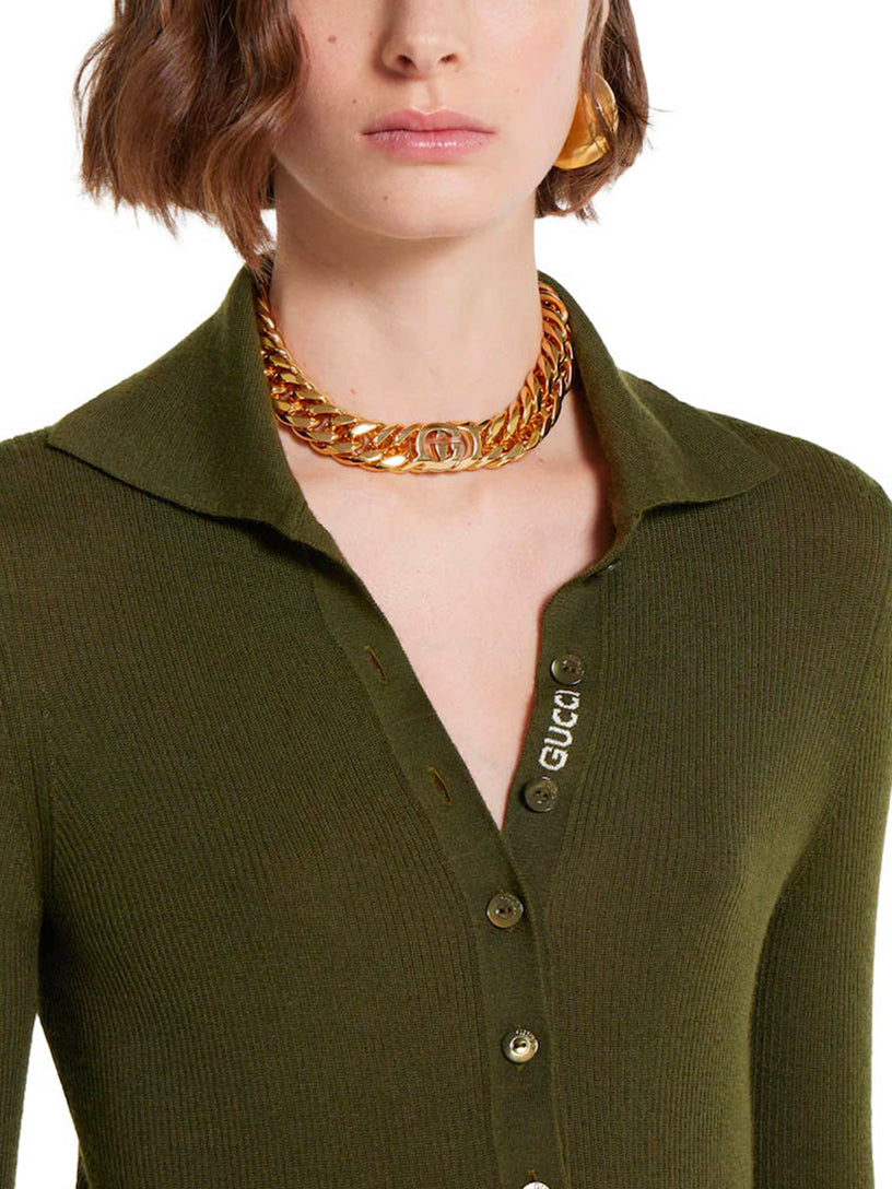 Cashmere and silk polo with Web