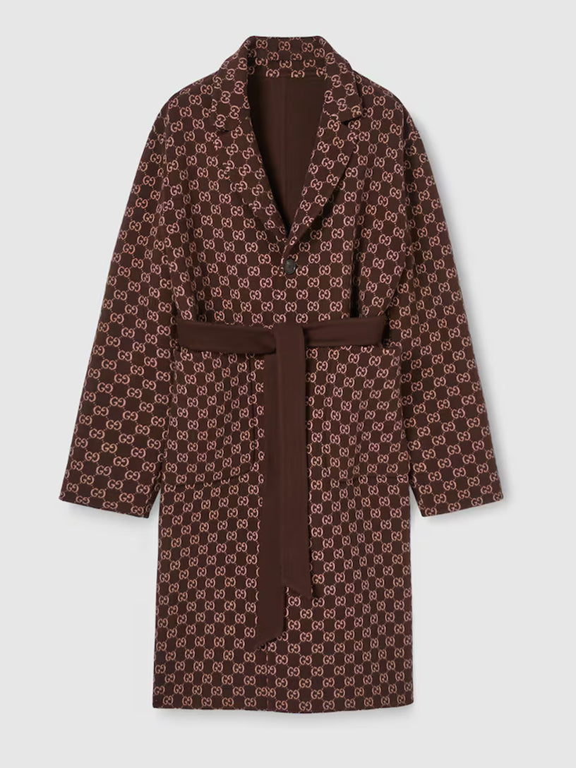 Reversible wool and silk coat