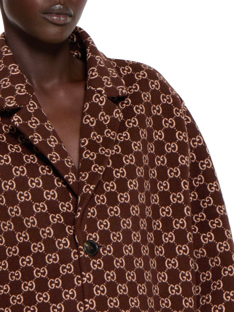 Reversible wool and silk coat