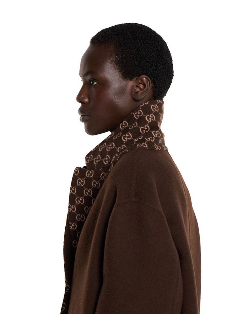 Reversible wool and silk coat