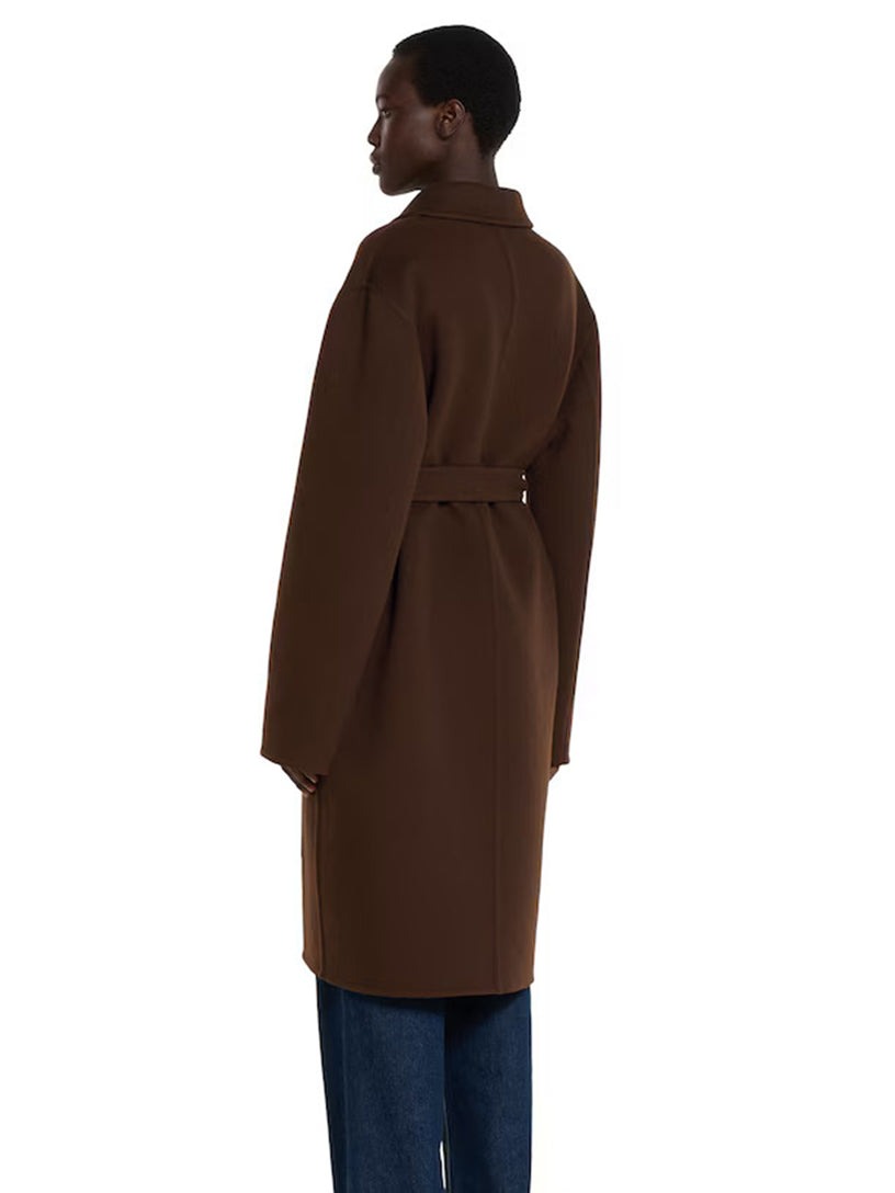 Reversible wool and silk coat