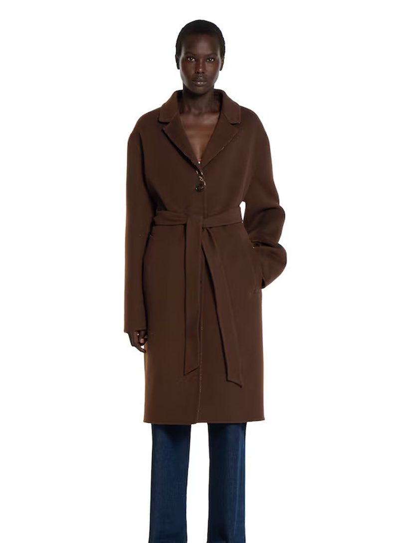 Reversible wool and silk coat