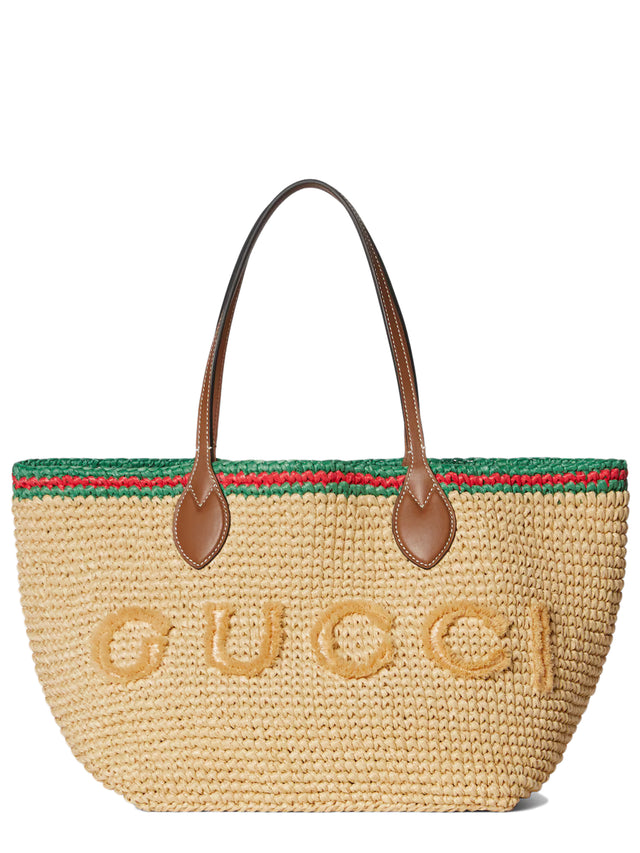Woven medium tote bag