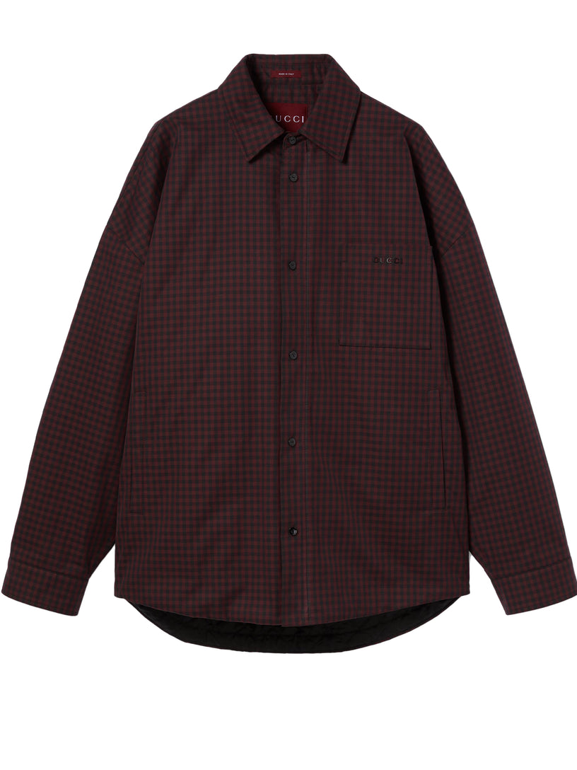 Cotton gingham padded jacket