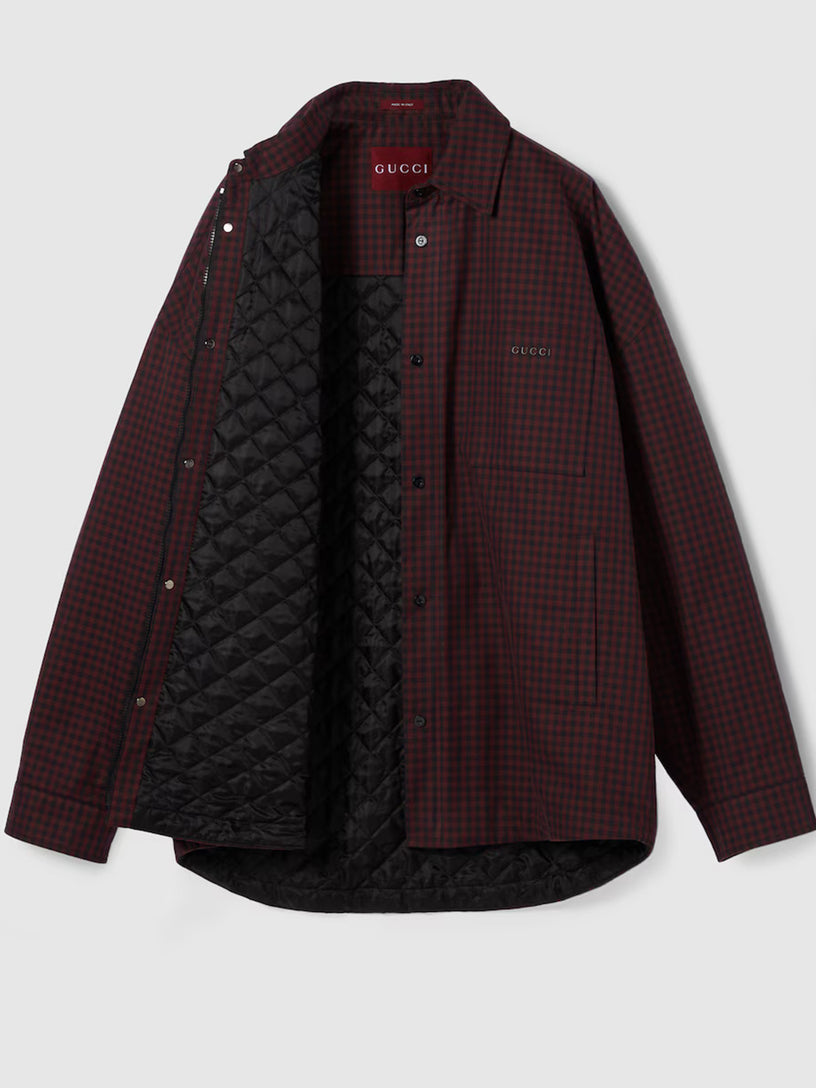 Cotton gingham padded jacket