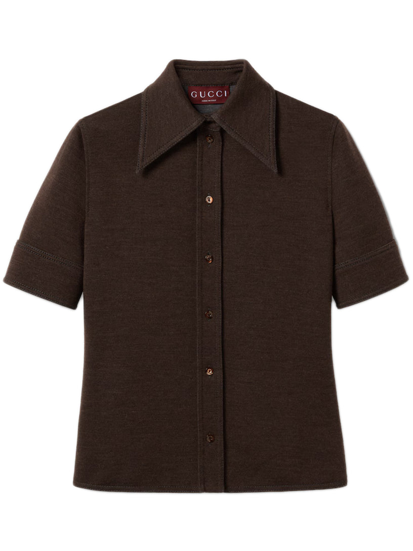 Wool cotton jersey shirt