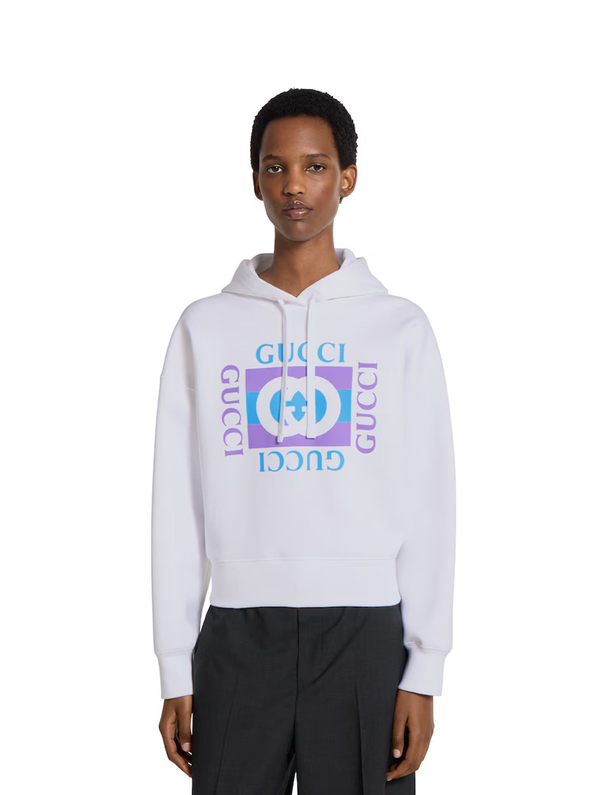 Hooded sweatshirt with print GUCCI Bianco | Grifo210