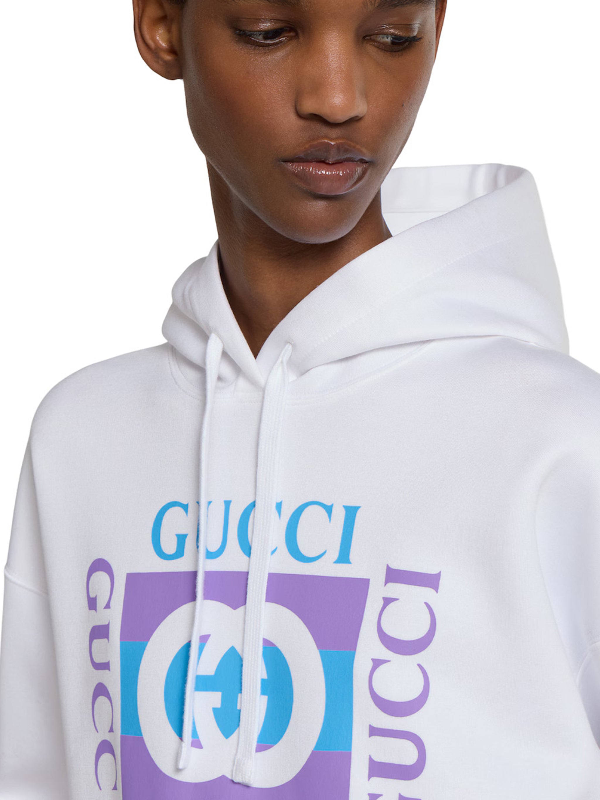 Hooded sweatshirt with print GUCCI Bianco | Grifo210