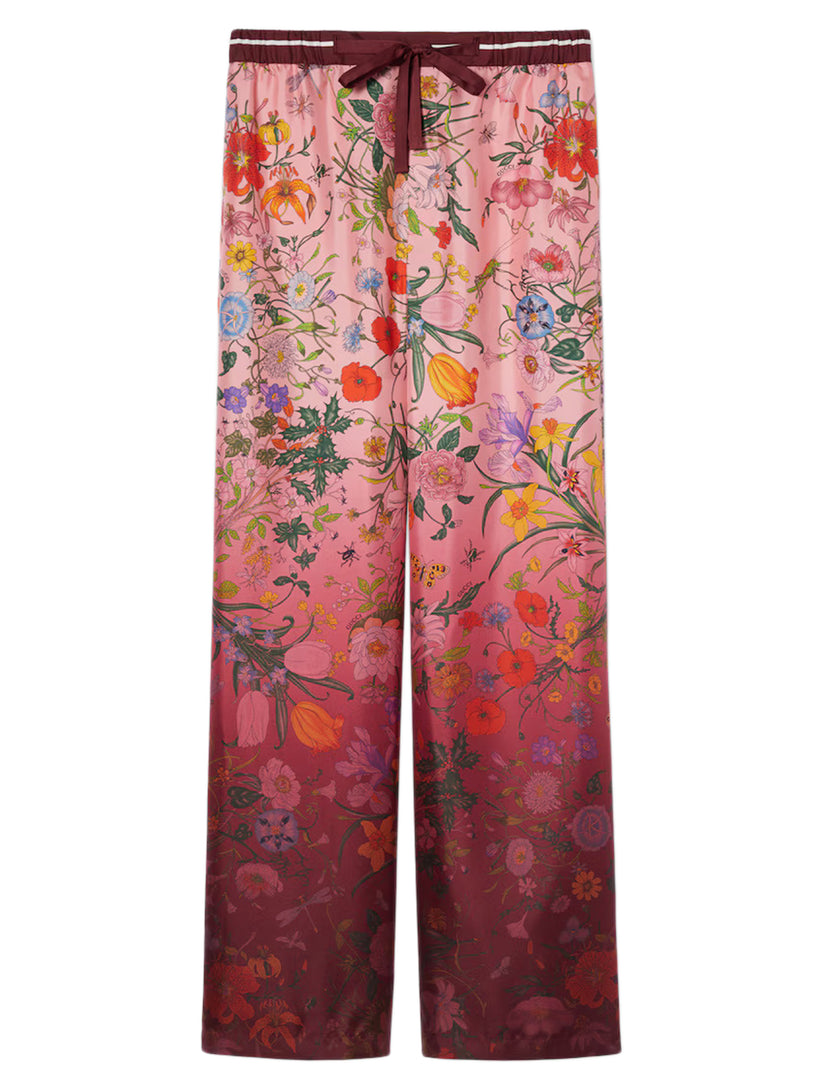 Printed silk trousers
