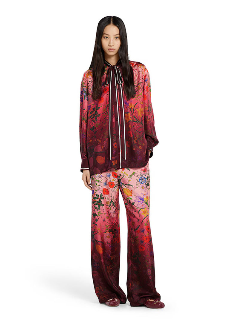 Printed silk trousers