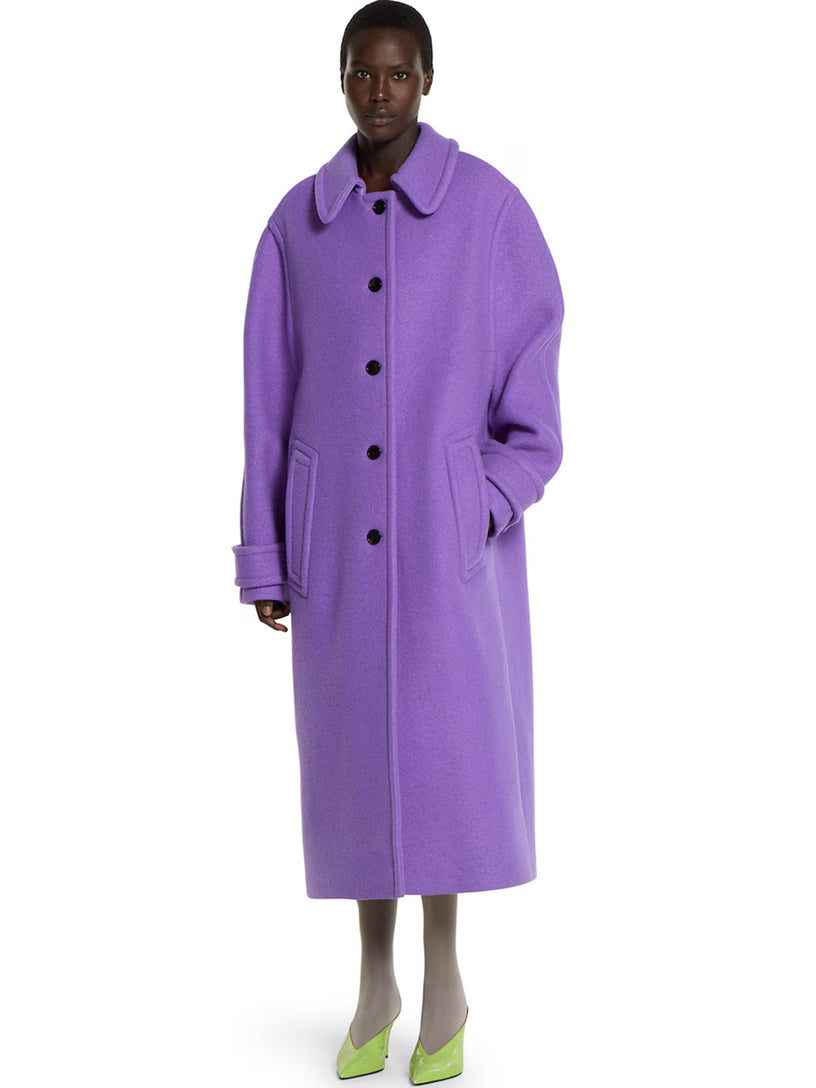 Compact wool cashmere coat