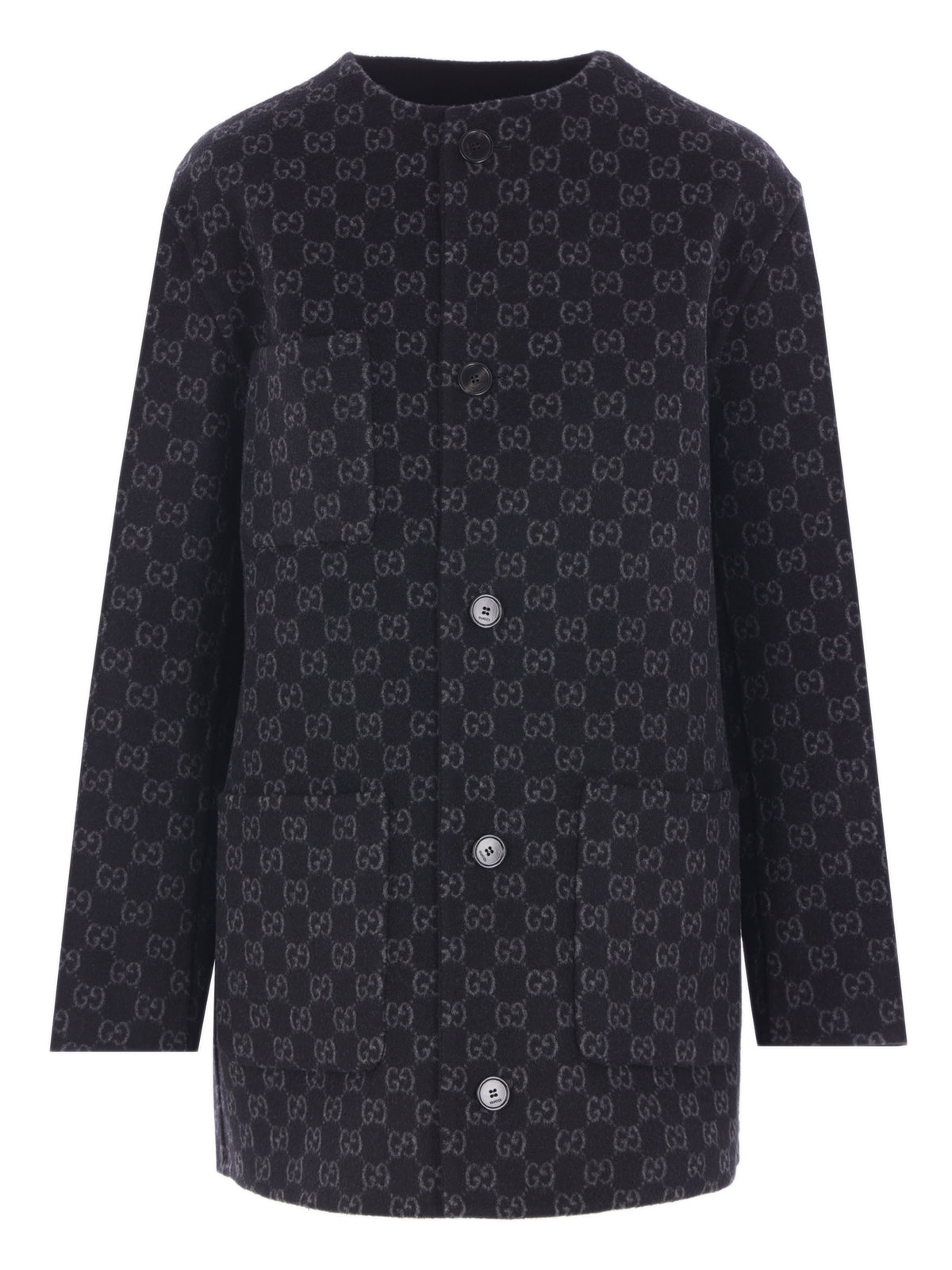 Reversible wool and silk coat